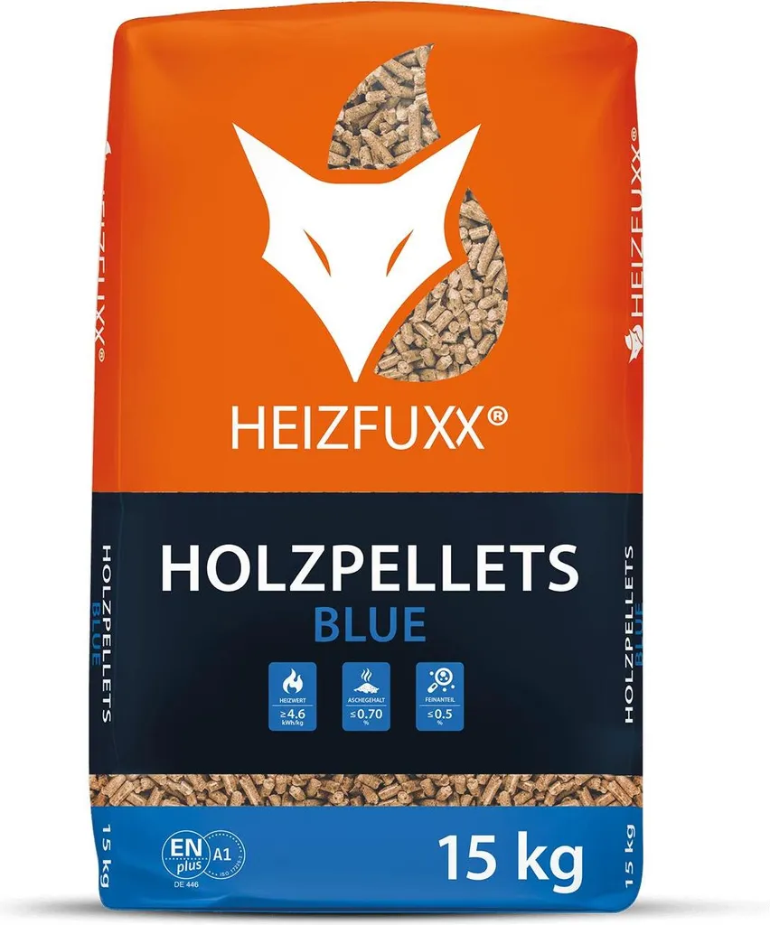 Heizfuxx Holzpellets Blue 15kg x 65 Sack 975kg Palette